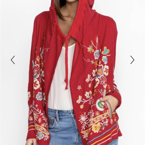 Johnny Was Red Embroidered Sweater - Picture 3 of 6